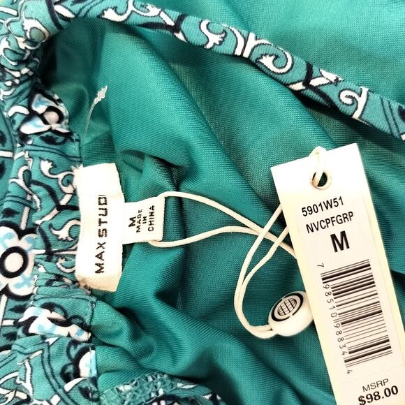 Max Studio Floral Dress Keyhole Neck Sleeveless Stretch - Picture 7 of 7